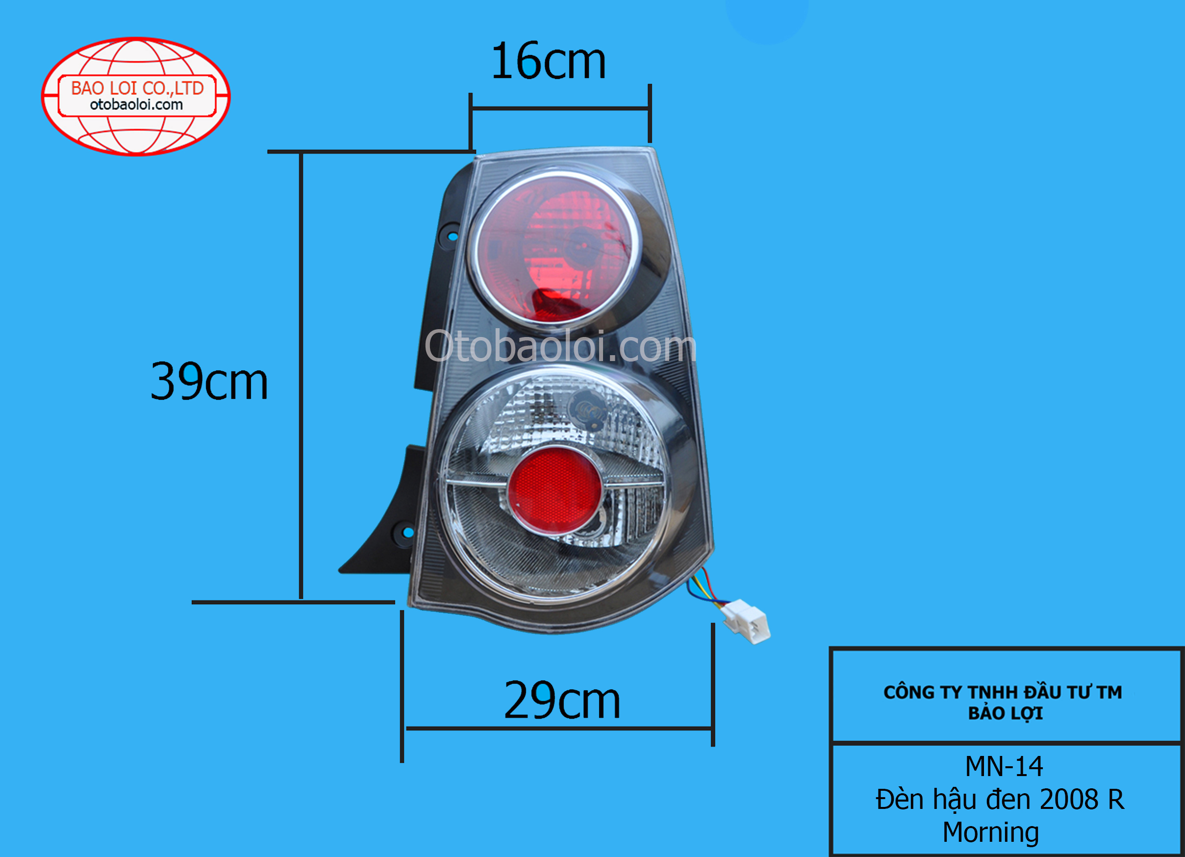 Đèn hậu đen 2008 R Morning