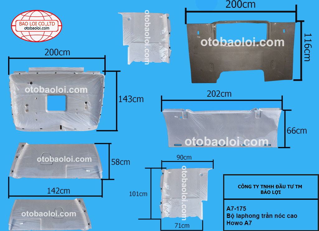 Bộ laphong trần nóc cao Howo A7