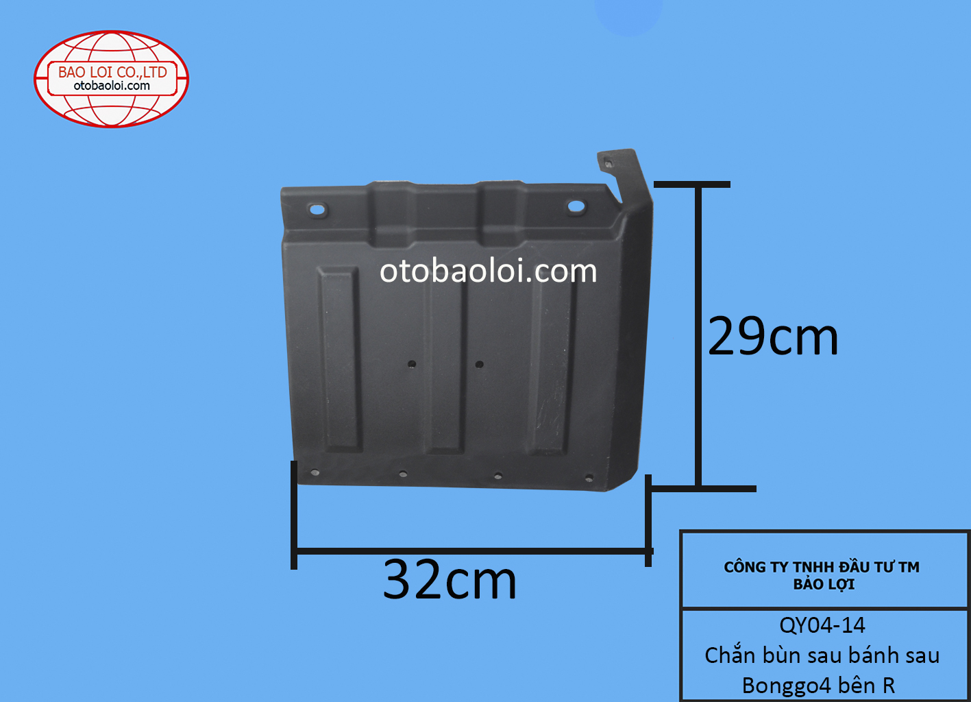 Chắn bùn sau bánh sau bongo 4 bên R