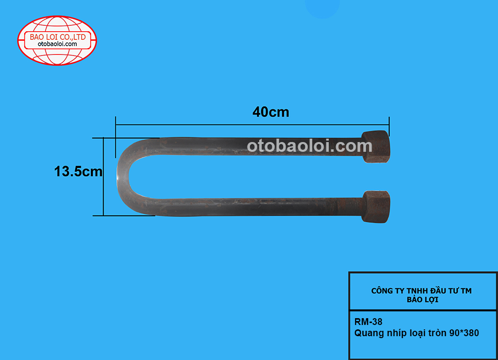 Quang nhíp loại tròn 90*380