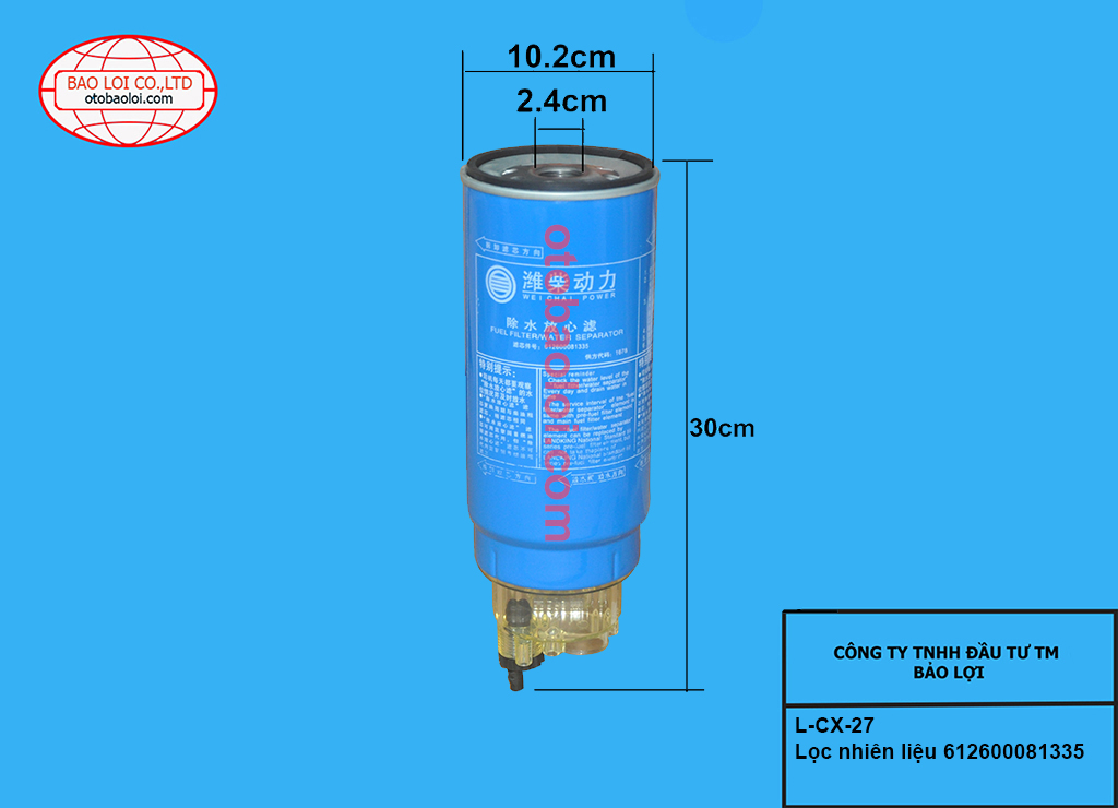 Lọc nhiên liệu PL421/2 (WG 9925550212/1)
