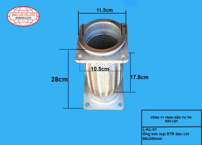 Ống kim loại STR đan cót 115x280mm