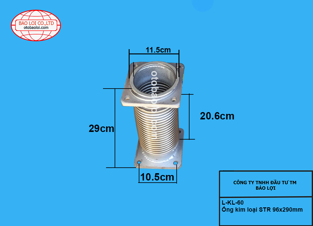 Ống kim loại STR 115x290mm