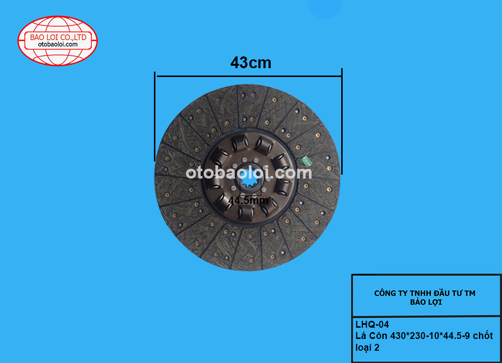 Lá Côn 430*230-10*44.5-9 chốt loại 2