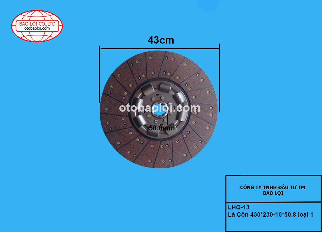 Lá Côn 430*230-10*50.8 loại 1