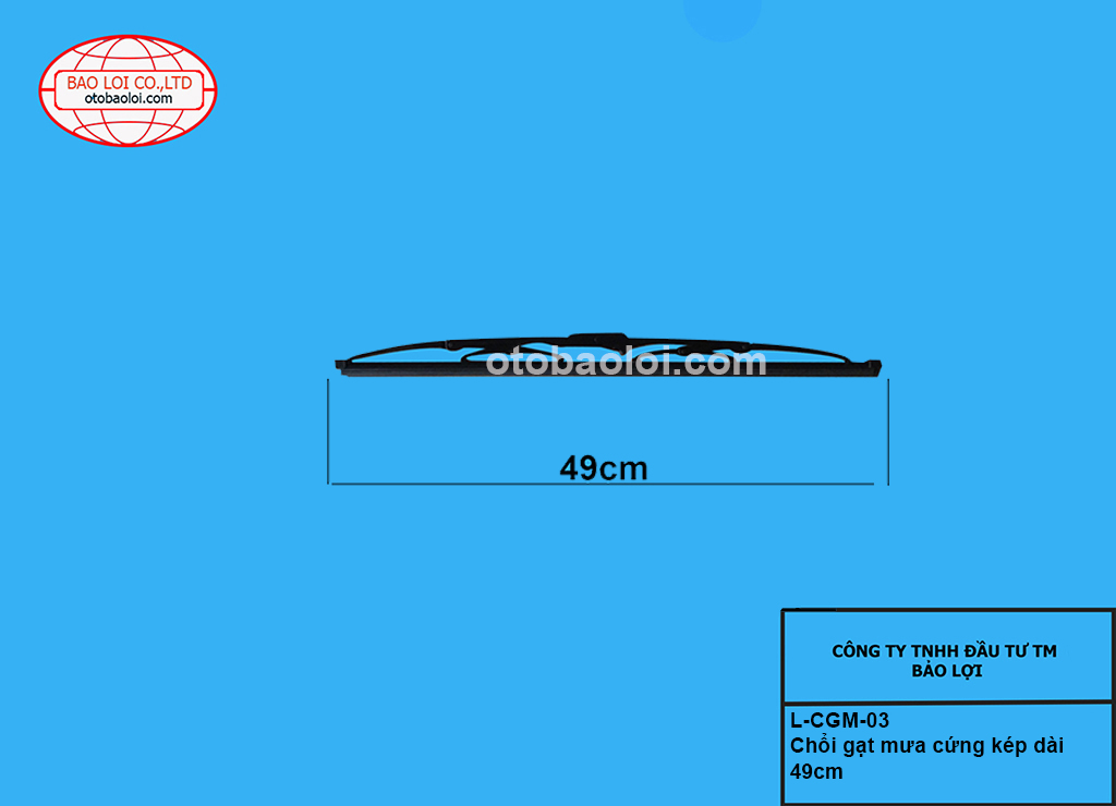Chổi gạt mưa cứng kép dài 49cm