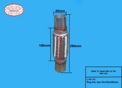 Ống kim loại 45x160x260mm