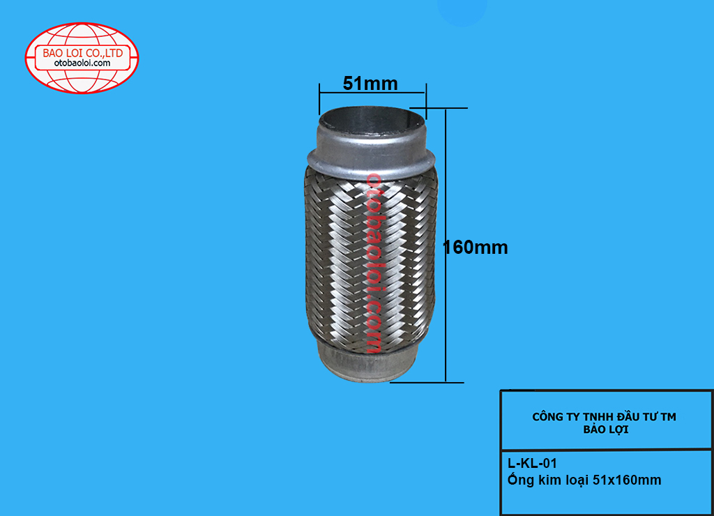 Ống kim loại 51x160mm