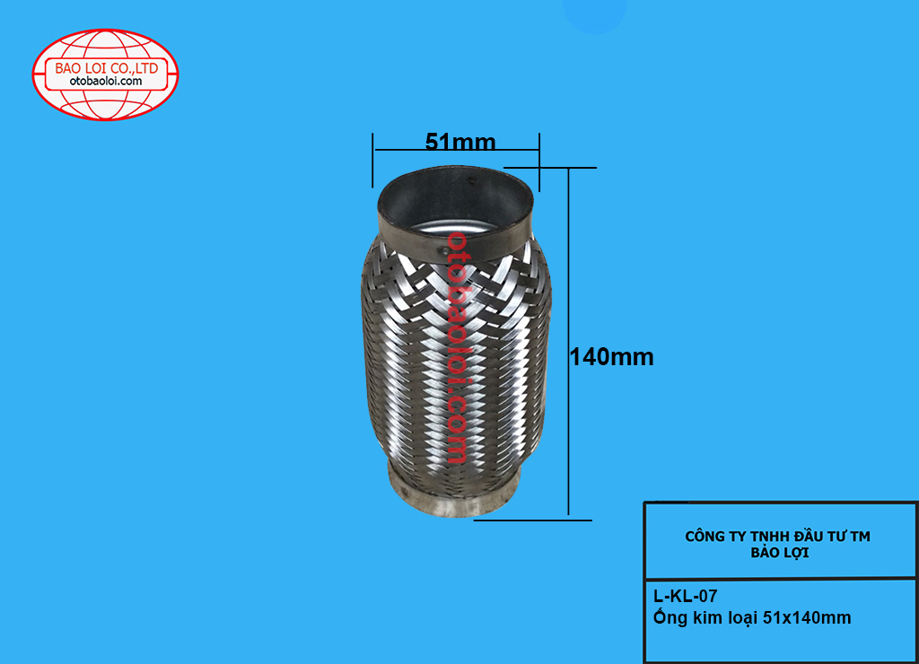 Ống kim loại 51x140mm