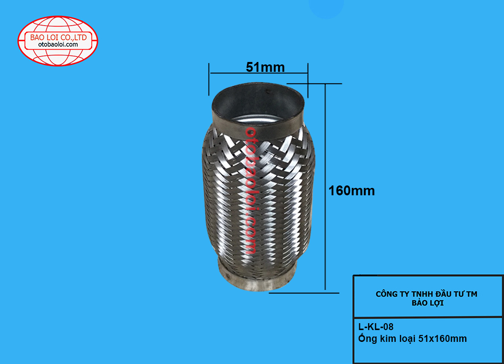 Ống kim loại 51x160mm