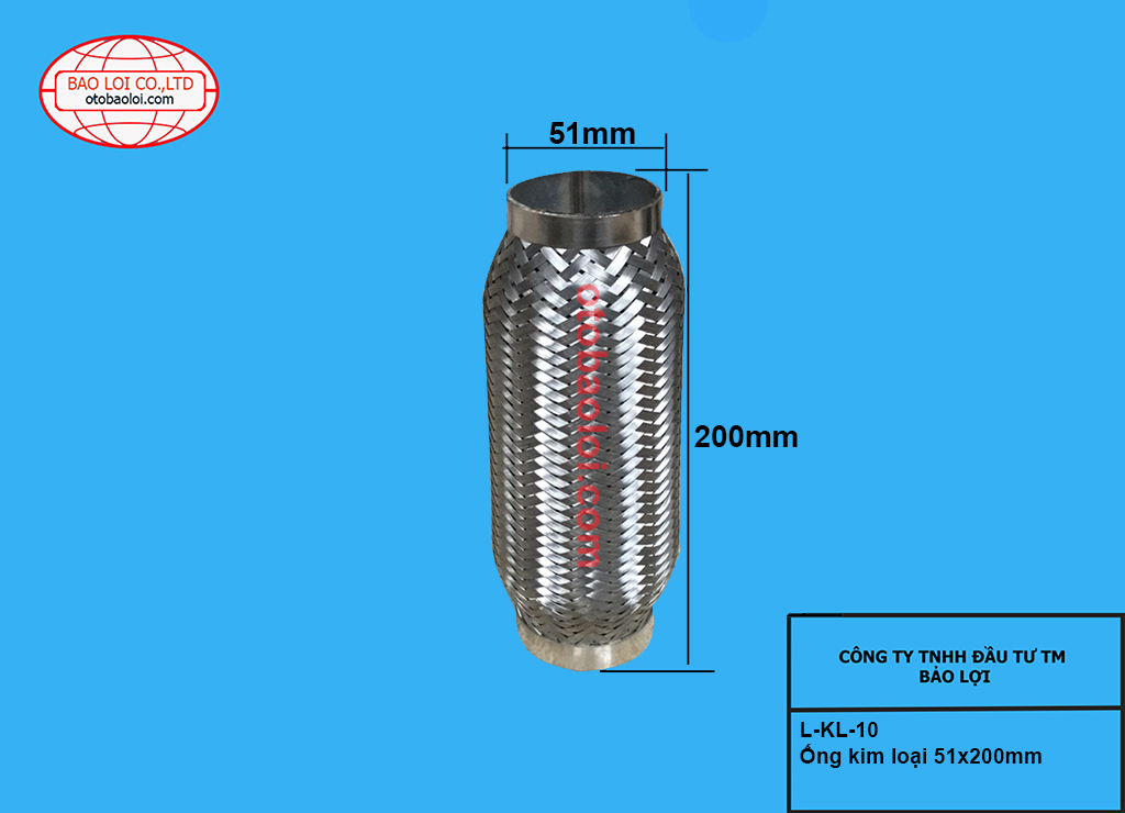 Ống kim loại 51x200mm