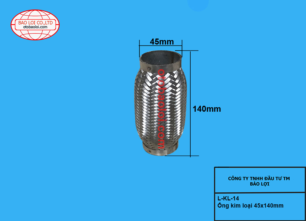 Ống kim loại 45x140mm
