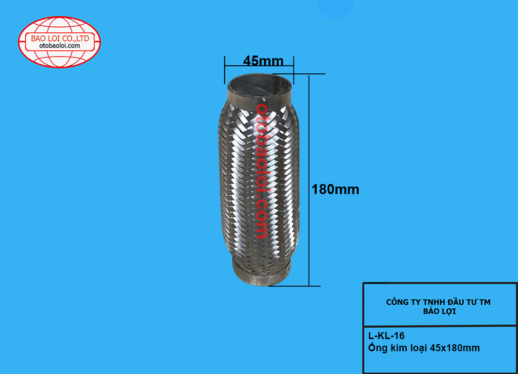 Ống kim loại 45x180mm