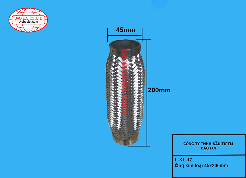 Ống kim loại 45x200mm