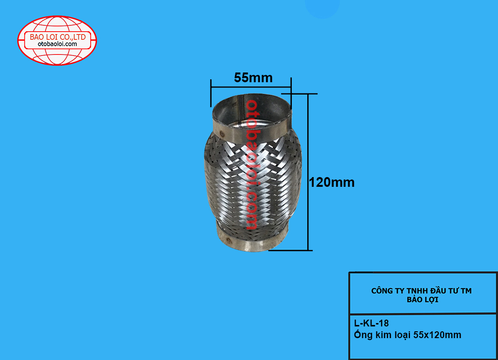 Ống kim loại 55x120mm