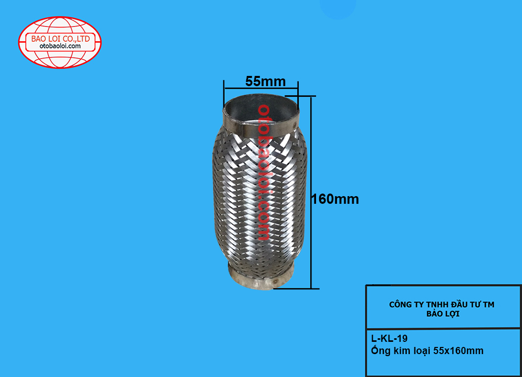 Ống kim loại 55x160mm