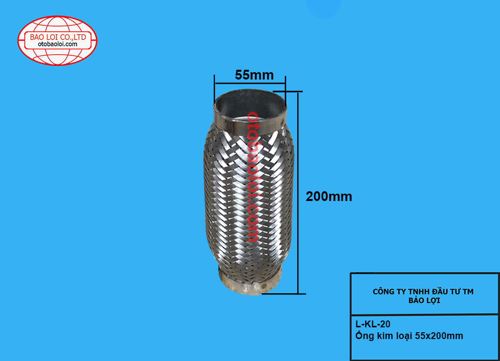 Ống kim loại 55x200mm