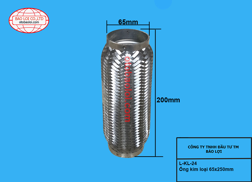 Ống kim loại 65x250mm
