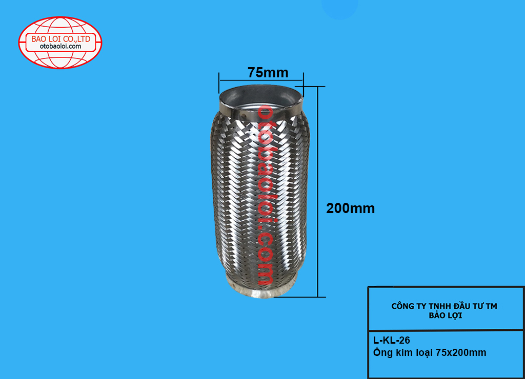 Ống kim loại 75x200mm