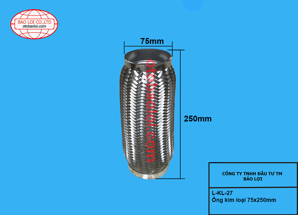 Ống kim loại 75x250mm