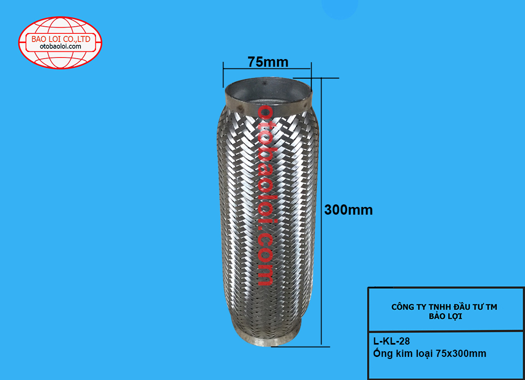 Ống kim loại 75x300mm