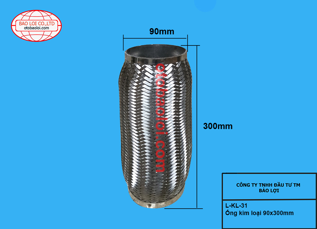 Ống kim loại 90x300mm