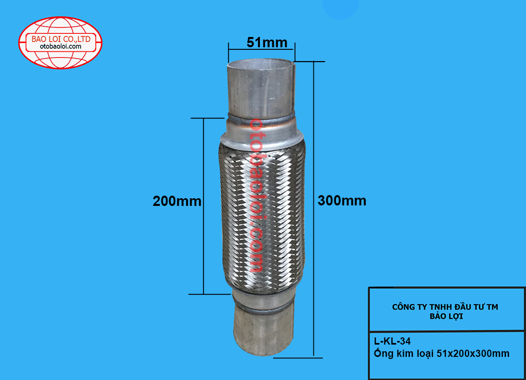 Ống kim loại 51x200x300mm