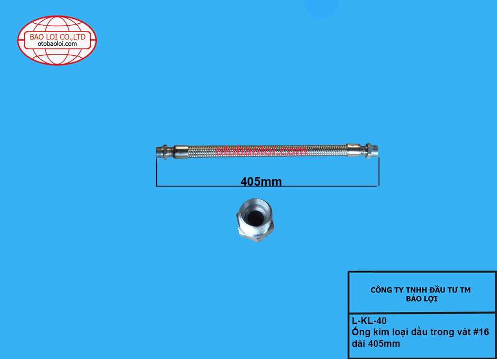 Ống kim loại đầu trong vát #16 dài 405mm