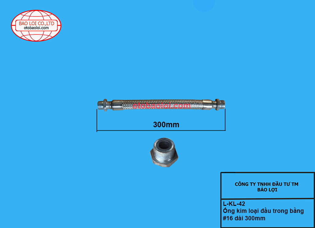 Ống kim loại đầu trong bằng #16 dài 300mm