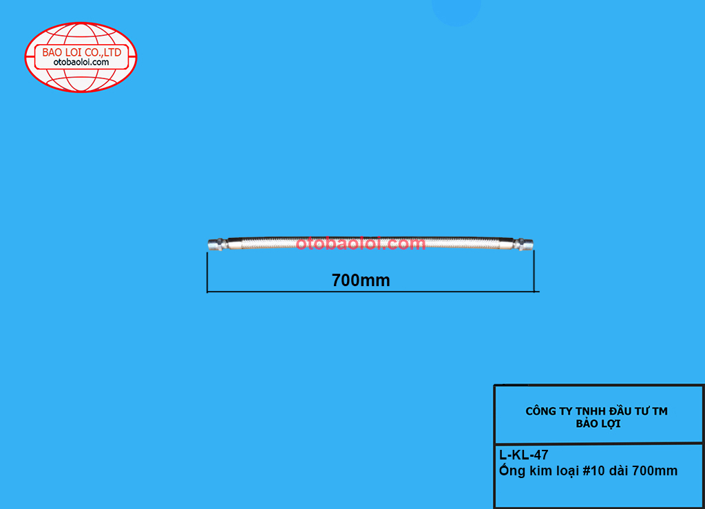 Ống kim loại #10 dài 700mm