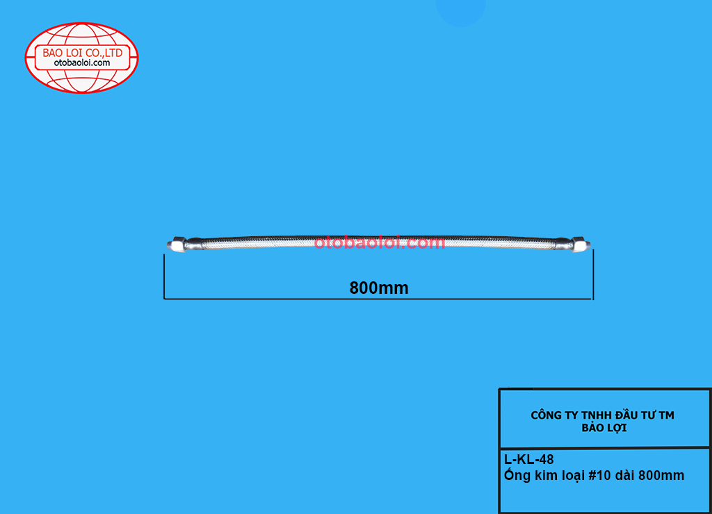 Ống kim loại #10 dài 800mm