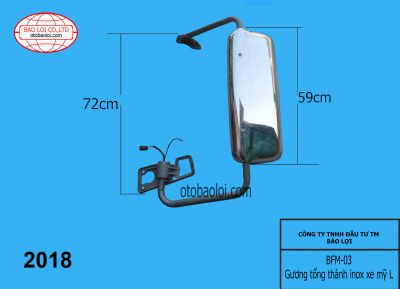 Gương tổng thành inox xe mỹ L