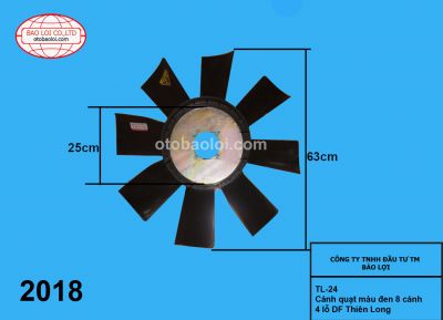 Cánh quạt màu đen 8 cánh 4 lỗ DF Thiên Long