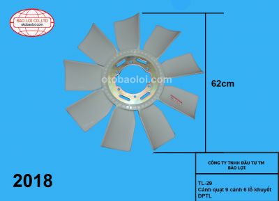 Cánh quạt 9 cánh 6 lỗ khuyết DPTL