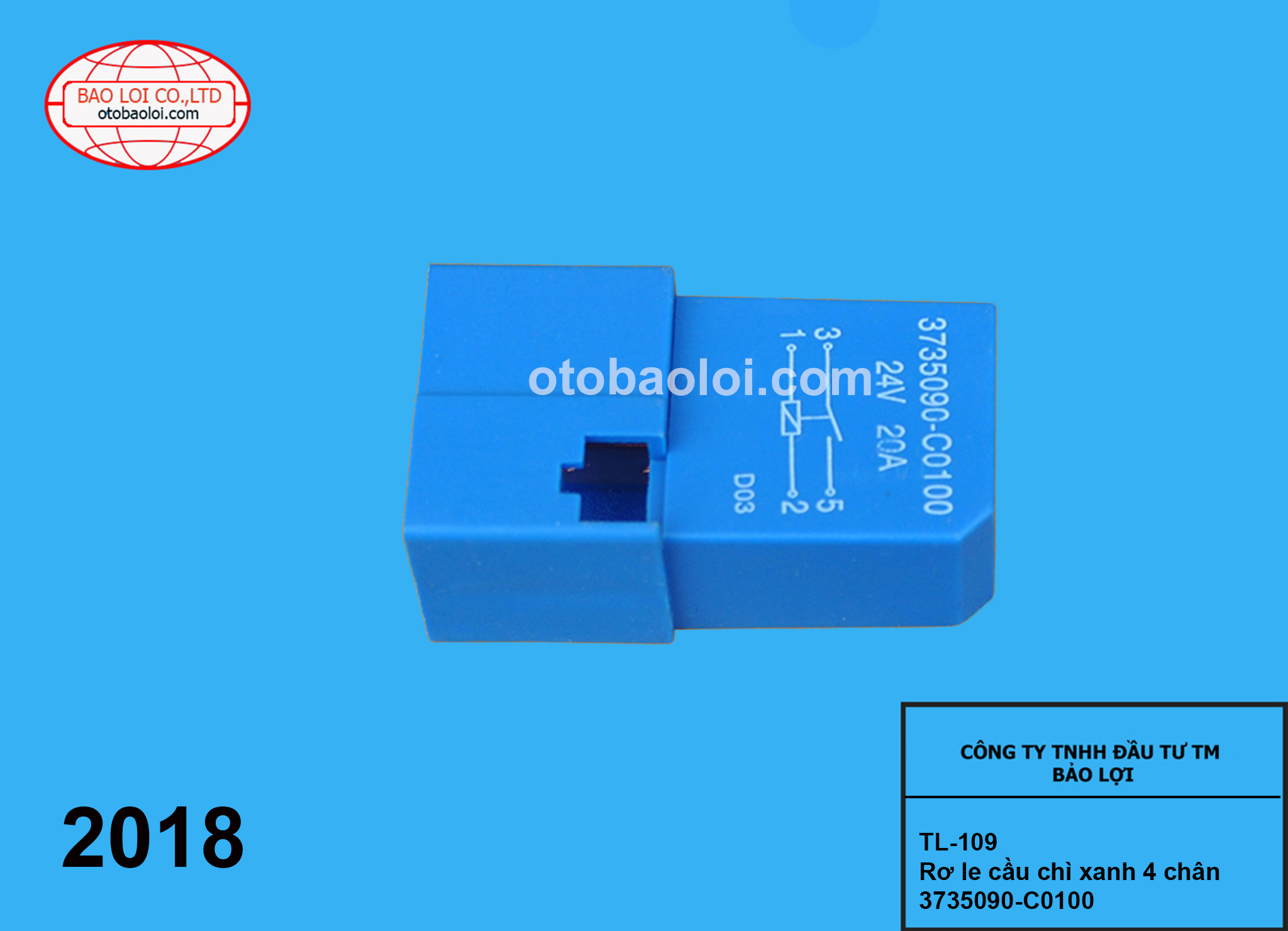 Rơ le cầu chì xanh 4 chân 3735090-C0100