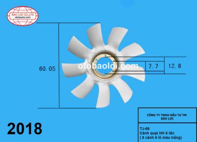 Cánh quạt HH 8 tấn( 9 cánh 6 lỗ màu trắng)