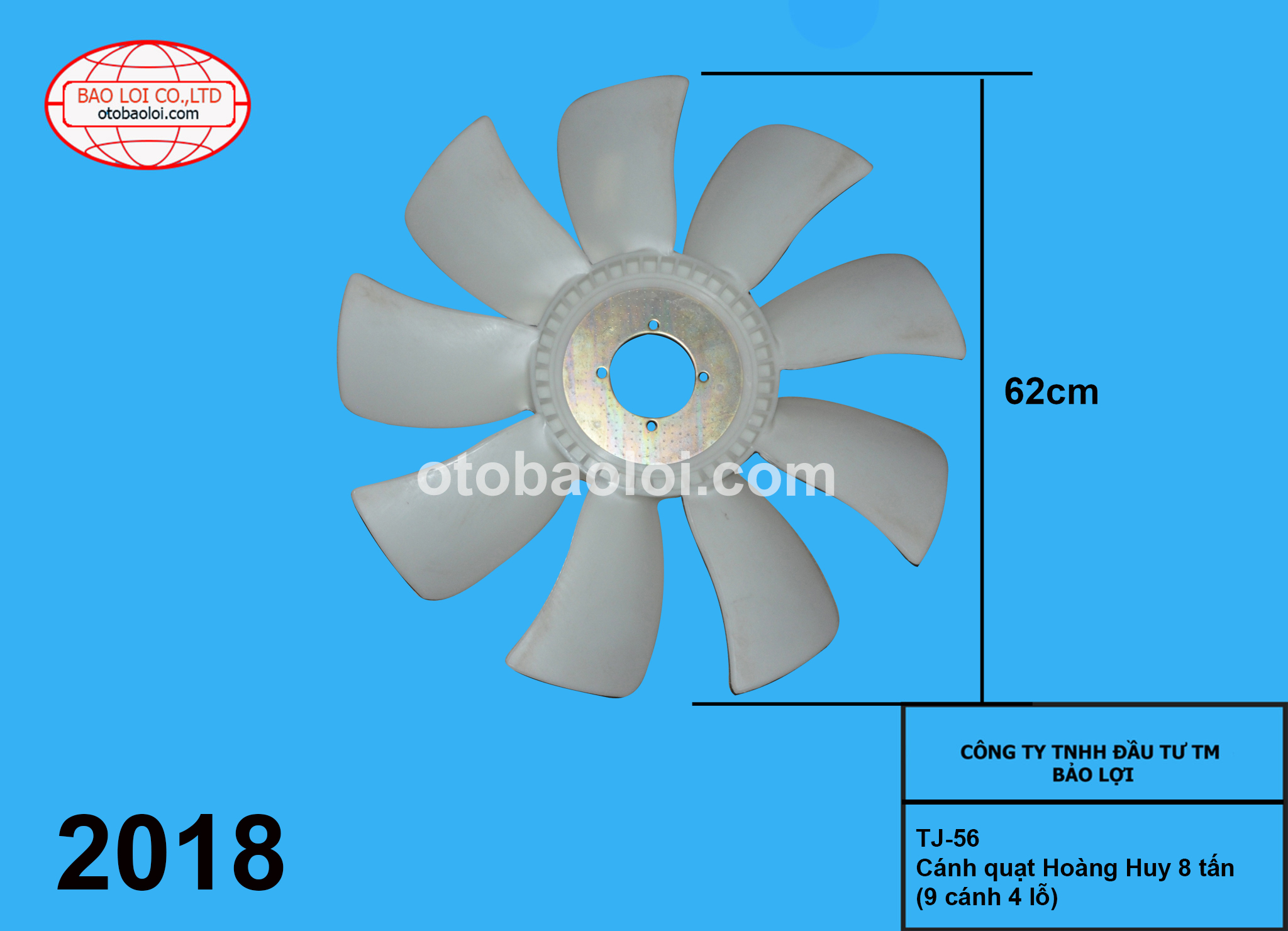 Cánh quạt Hoàng Huy 8 tấn(9 cánh 4 lỗ)