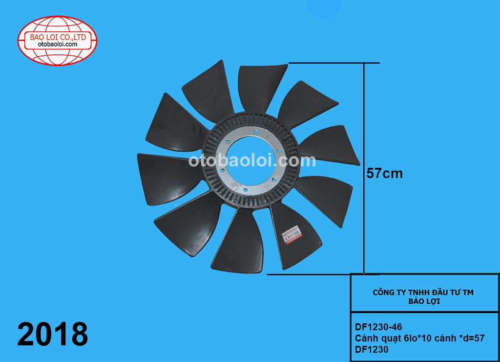 Cánh quạt 6lo*10 cánh *d=57 DF1230