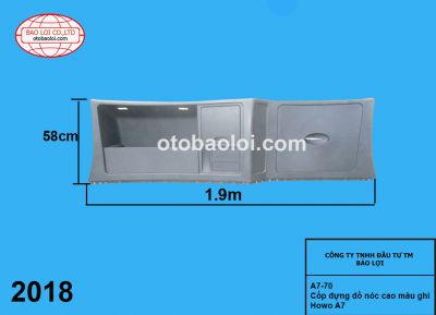 Cốp đựng đồ nóc cao màu ghi Howo A7