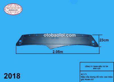Nắp cốp đựng đồ nóc cao màu ghi Howo A7