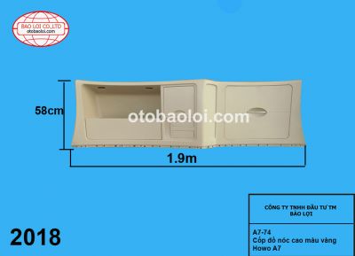 Cốp đồ nóc cao màu ghi Howo A7
