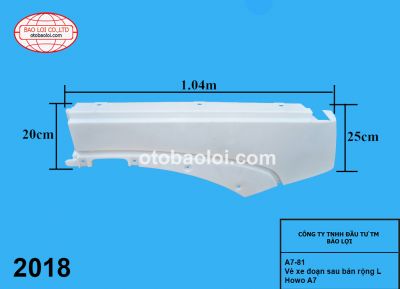 Vè xe đoạn sau bản rộng L Howo A7