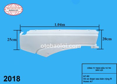Vè xe đoạn sau bản rộng R Howo A7