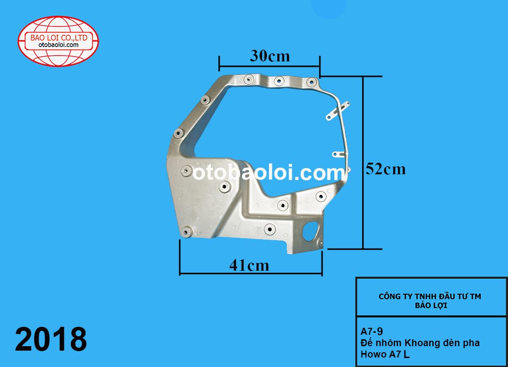 Đế nhôm khoang đèn pha  Howo A7 L