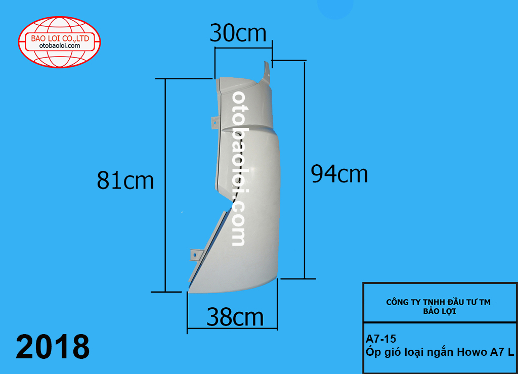 Ốp gió loại ngắn Howo A7 L