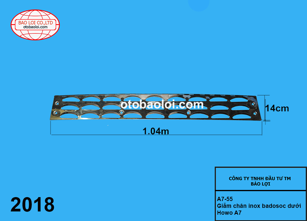 Giẫm chân inox badosoc dưới Howo A7