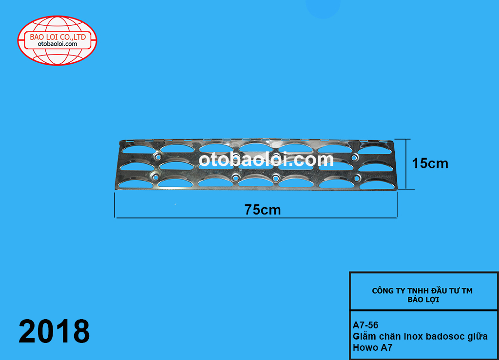 Giẫm chân inox badosoc giữa Howo A7