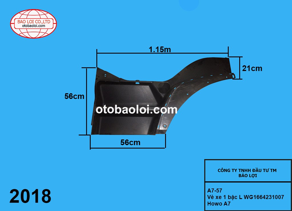 Vè xe 1 bậc L WG1664231007 Howo A7