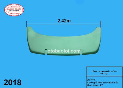 Lướt gió trên sau cabin nóc thấp Howo A7 