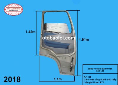 Cánh cửa tổng thành nóc thấp màu ghi Howo A7 L
